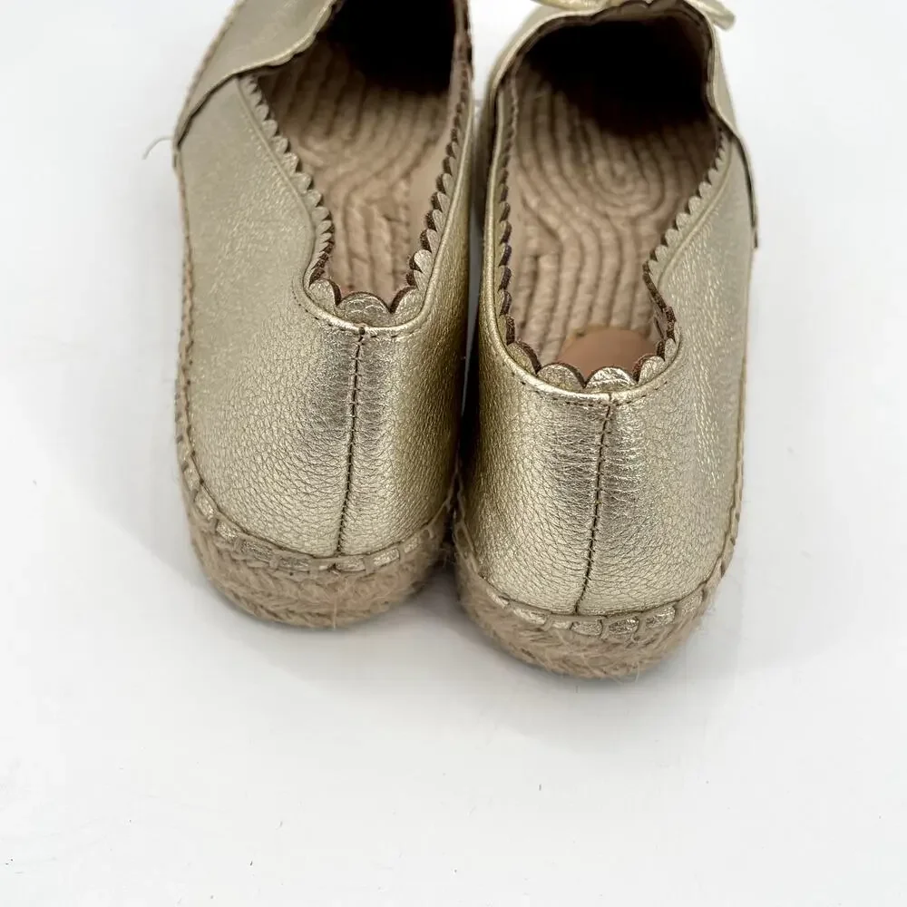 KATE SPADE Gold Loranne Espadrille Slip Ons // 9.5